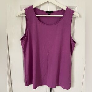 Eileen Fisher Scoop Neck Tank Top Stretch Rayon Jersey Orchid purple Size Medium